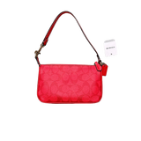 COACH RED MONOGRAM LEATHER POCHETTE BAG
