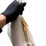 PRADA WHITE SAFFIANO LUX LEATHER HANDBAG