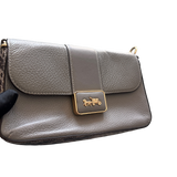 COACH EMBLEM LIGHT BLUE CHAIN POCHETTE BAG