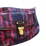 COACH BLUE/RED MONOGRAM HANDBAG