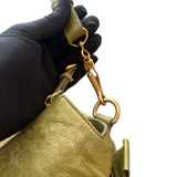 MIU MIU GREEN LEATHER TOTE HANDBAG