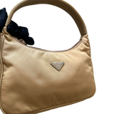 PRADA NYLON YELLOW HOBO HANDBAG