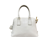 PRADA WHITE SAFFIANO LUX LEATHER HANDBAG