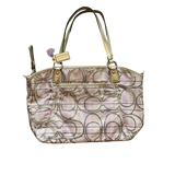 COACH GOLD STRAP LIGHT BEIGE TOTE BAG