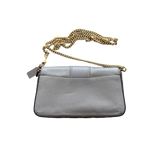 COACH EMBLEM LIGHT BLUE CHAIN POCHETTE BAG