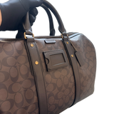 COACH DARK BROWN MONOGRAM DUFFLE BAG