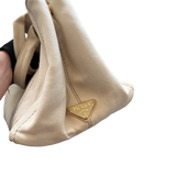 PRADA LARGE WHITE CANAPA TOTE BAG