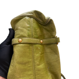 MIU MIU GREEN LEATHER TOTE HANDBAG