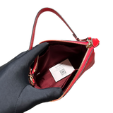 COACH RED MONOGRAM LEATHER POCHETTE BAG