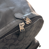 COACH BLACK MONOGRAM LEATHER BACKPACK
