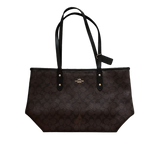 COACH DARK BROWN MONOGRAM TOTE BAG