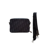 DIOR BLACK OBLIQUE ZIPPED POUCH SHOULDER BAG