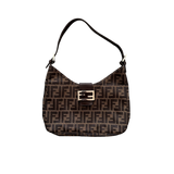 FENDI ZUCCA MAMMA BUCKET FLAP SHOULDER BAG