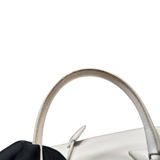 PRADA WHITE SAFFIANO LUX LEATHER HANDBAG