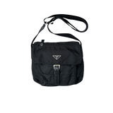 PRADA NYLON BLACK BUCKLE SHOULDER BAG
