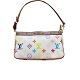LOUIS VUITTON MURAKAMI MULTICOLOUR WHITE POCHETTE BAG
