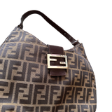 FENDI ZUCCA MAMMA BUCKET FLAP SHOULDER BAG