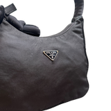 PRADA NYLON BLACK HOBO HANDBAG