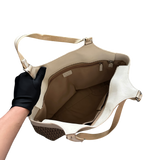 DIOR BROWN TROTTER WHITE LARGE HANDBAG