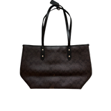 COACH DARK BROWN MONOGRAM TOTE BAG