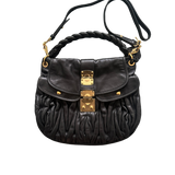 MIU MIU BLACK LEATHER HANDBAG
