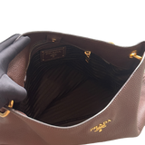 PRADA LEATHER BROWN SHOULDER TOTE BAG