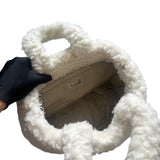 PRADA NATURAL WOOL AND CASHMERE TOTE BAG