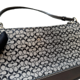 COACH MINI MONOGRAM BLACK POCHETTE BAG
