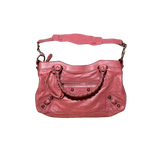 BALENCIAGA PINK LAMBSKIN LEATHER CITY BAG