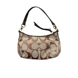 COACH BROWN BUTTON LOGO HANDBAG