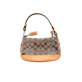COACH BROWN MONOGRAM POCHETTE BAG