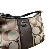 COACH BROWN BUTTON LOGO HANDBAG