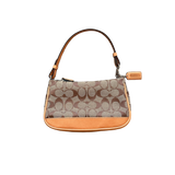 COACH BROWN MONOGRAM POCHETTE BAG