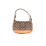 COACH BROWN MONOGRAM POCHETTE BAG
