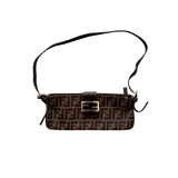 FENDI ZUCCA LONG ZIP SHOULDER BAG
