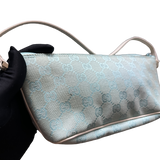 GUCCI BLUE MONOGRAM GG CANVAS POCHETTE BAG