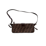 FENDI ZUCCA LONG ZIP SHOULDER BAG