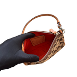 COACH BROWN MONOGRAM POCHETTE BAG