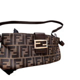 FENDI ZUCCA LONG ZIP SHOULDER BAG