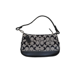 COACH BLACK/WHITE MONOGRAM POCHETTE BAG