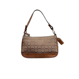 COACH BROWN MINI MONOGRAM POCHETTE BAG