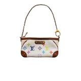 LOUIS VUITTON MURAKAMI MULTICOLOUR WHITE CHAIN POCHETTE BAG