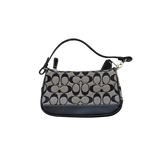 COACH BLACK/WHITE MONOGRAM POCHETTE BAG
