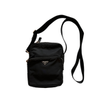 PRADA NYLON DOUBLE SHOULDER BAG BLACK