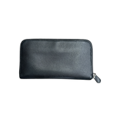 PRADA LEATHER LONG BLACK WALLET