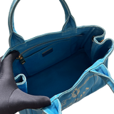 PRADA BABY BLUE CANAPA TOTE BAG