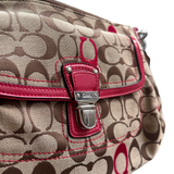 COACH PINK STRAP BROWN MONOGRAM HANDBAG