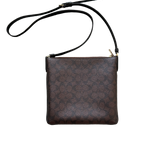 COACH DARK BROWN MONOGRAM SHOULDER BAG
