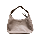 PRADA GREY LEATHER MESSENGER BAG