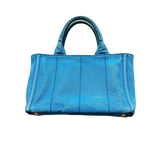 PRADA BABY BLUE CANAPA TOTE BAG